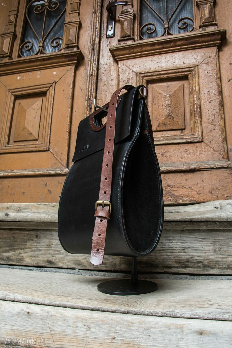 Torba skórzana na ramię Ladybuq z naturalnej skóry do biura - stylowa z paskiem