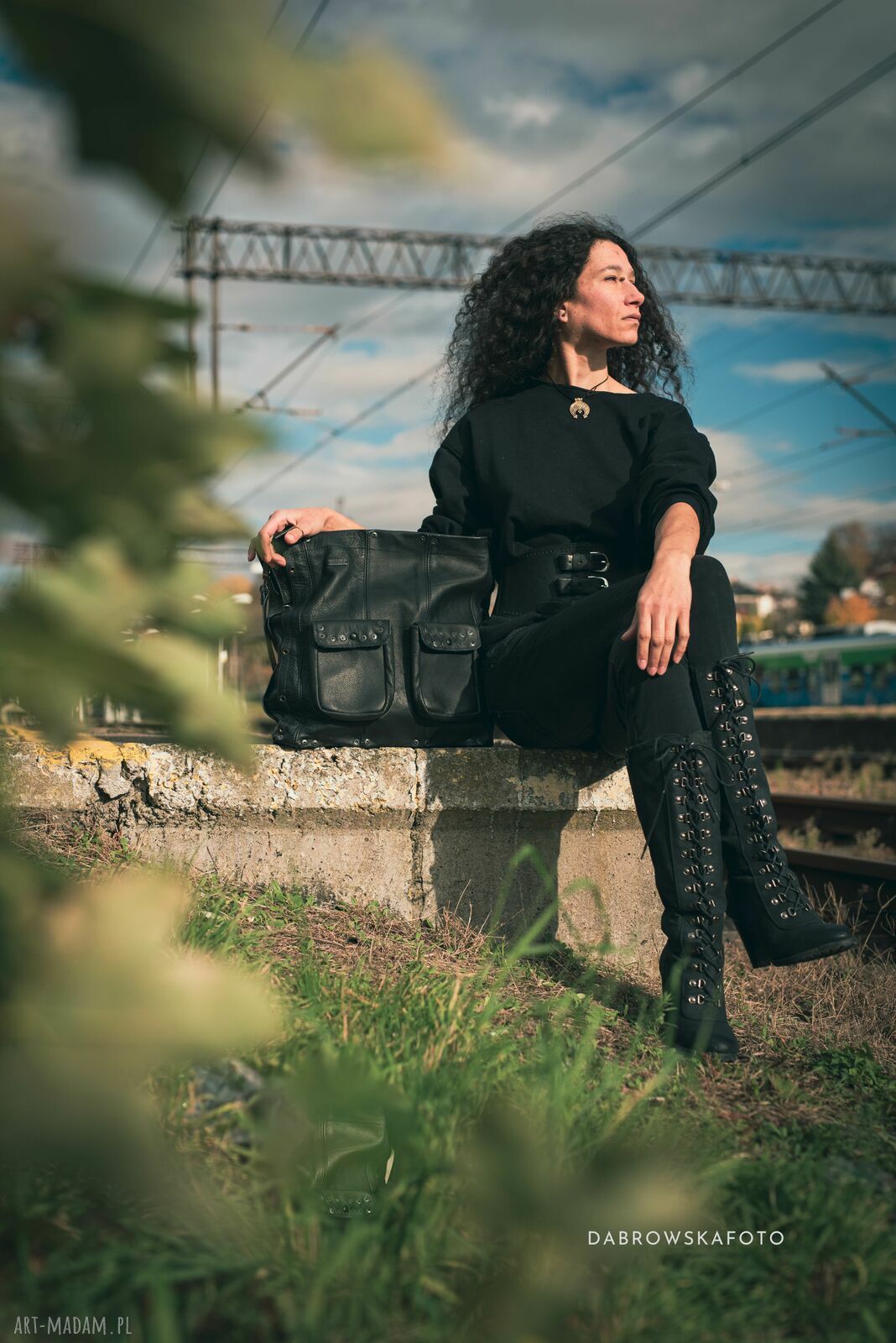 Torba skórzana Zero Waste - duża czarna shopperka - od ręki