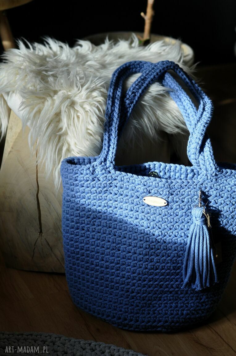 Sznurkowa torebka torba dla mamy sznurek szydełkiem ramię
