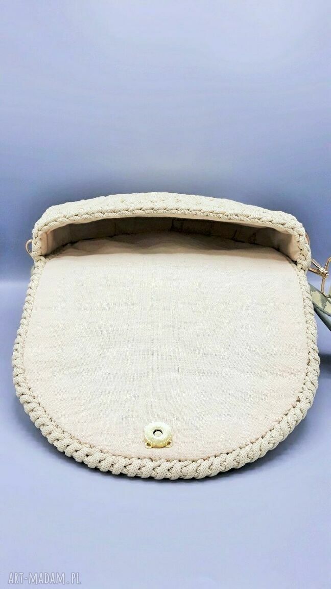 Torba szydełkowa „VANILLA” - listonoszka crossbody w jodełkę