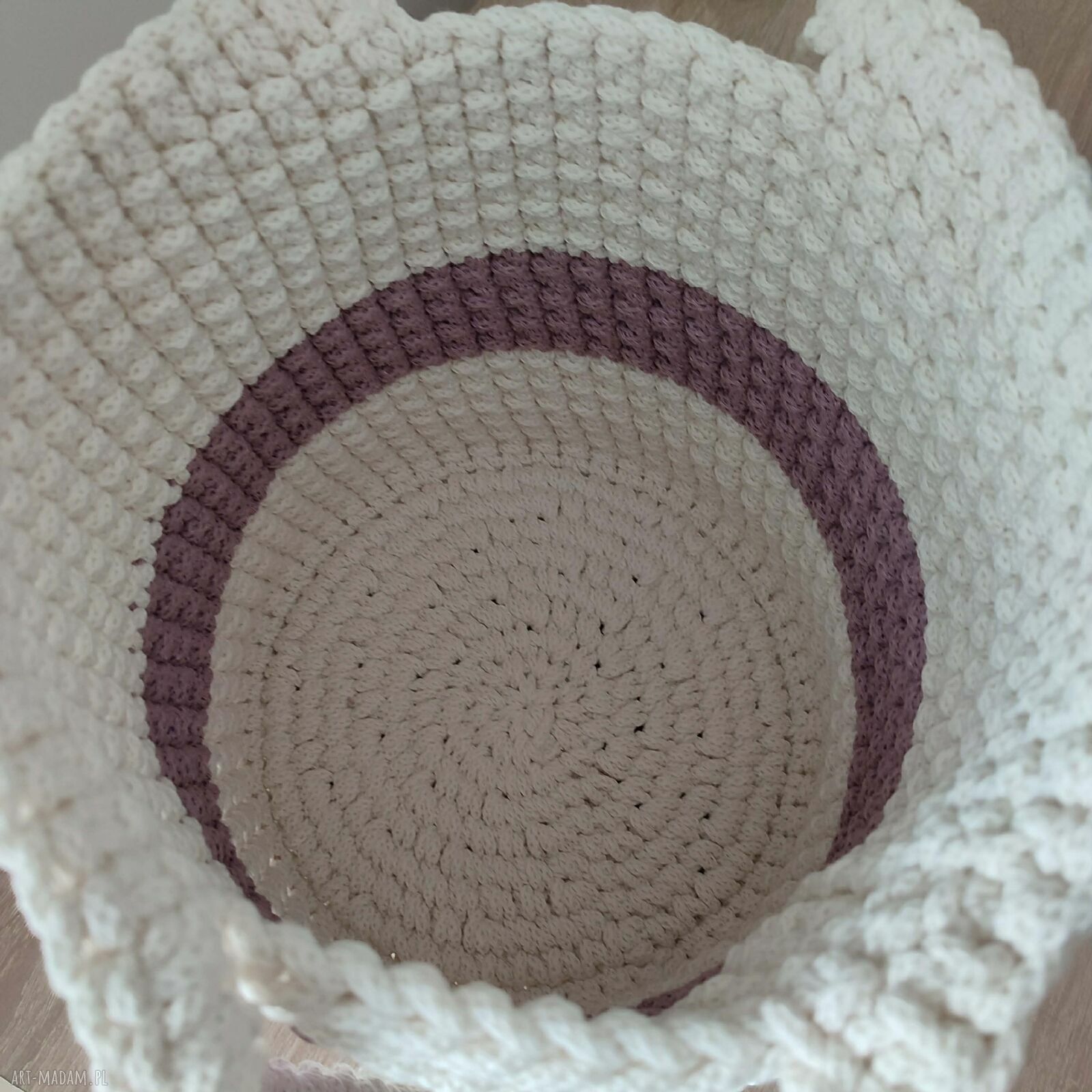 Torba szydełkowa na ramię ze sznurka bawełnianego 23 x 30 cm
