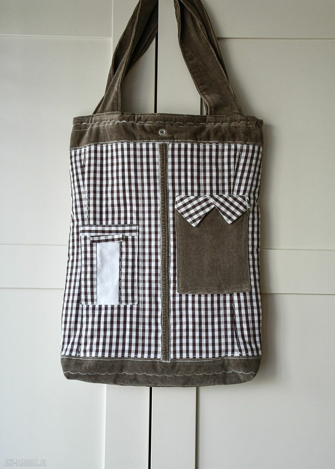 Torba na ramię Tasia "Może kawa?" - duża shopperka handmade