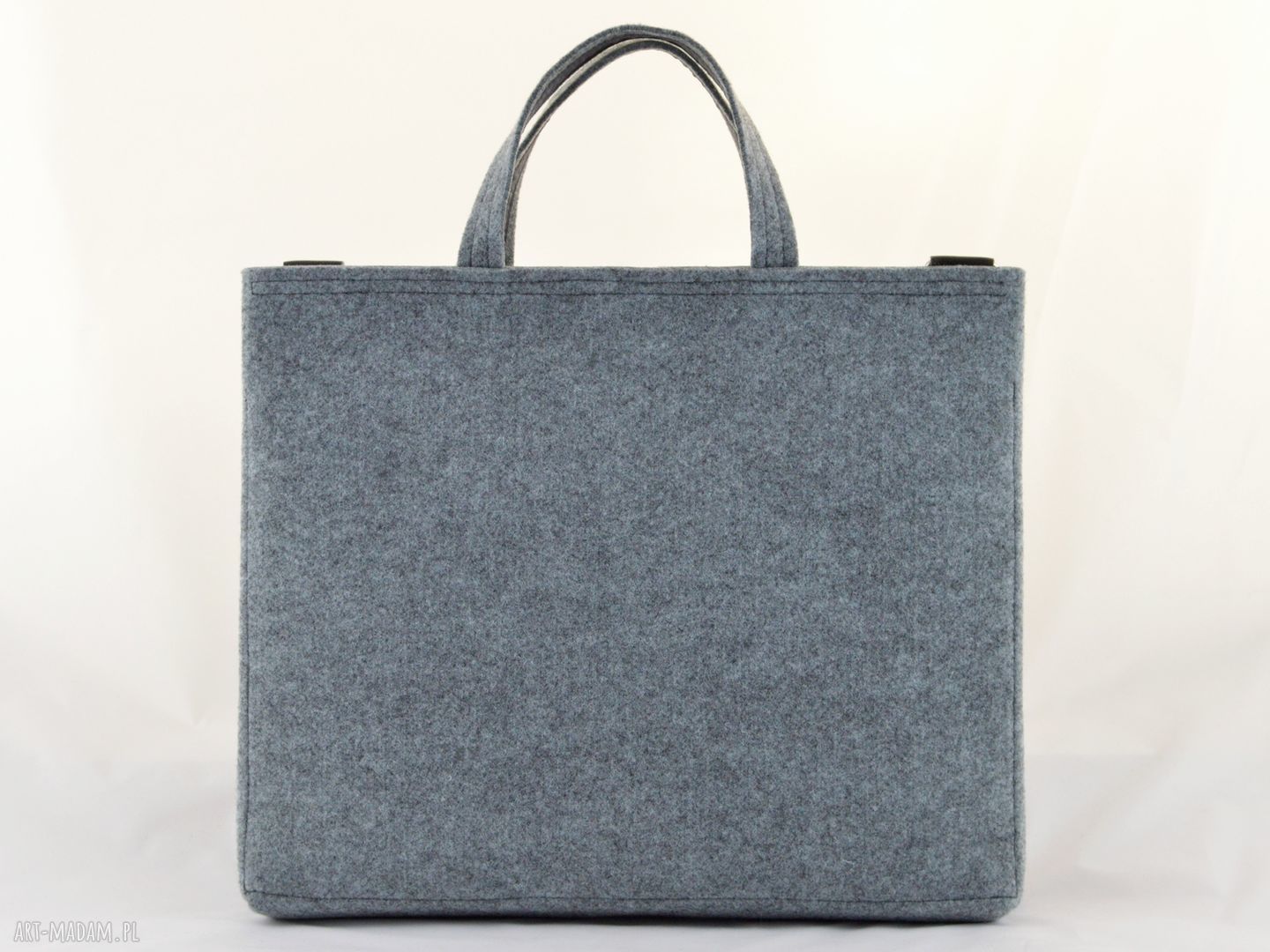 Torba na laptopa - szara z kotkiem z impregnowanego filcu (handmade)