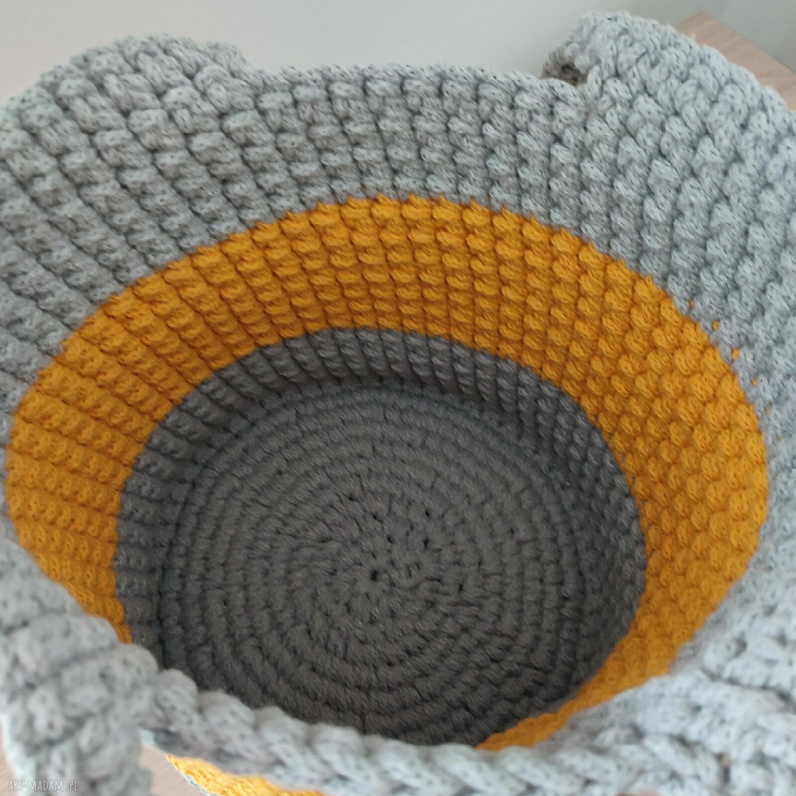 Torba na ramię szydełkowa ze sznurka bawełnianego 5 mm - 23 cm x 30 cm