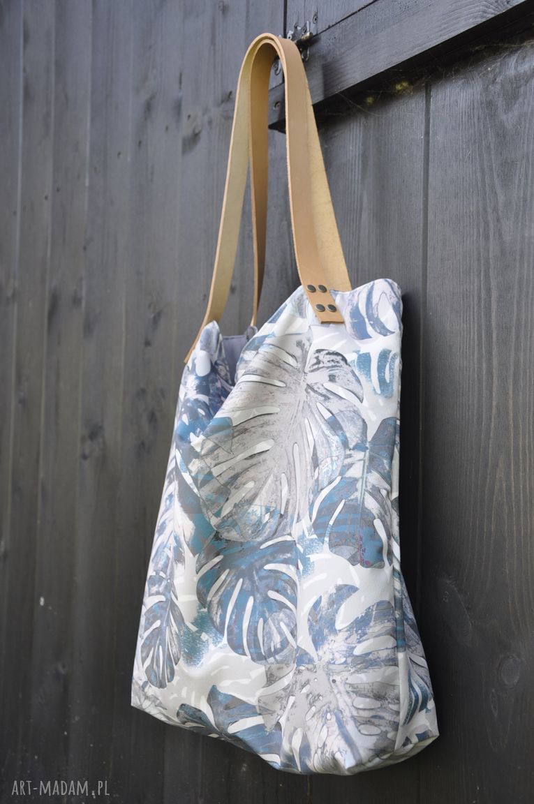 Torba tote XXL Monstera print - na ramię lub do ręki