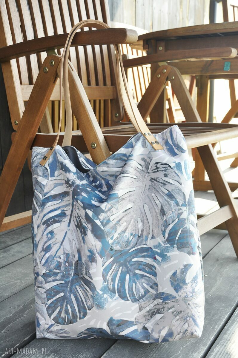 Torba tote XXL Monstera print - na ramię lub do ręki
