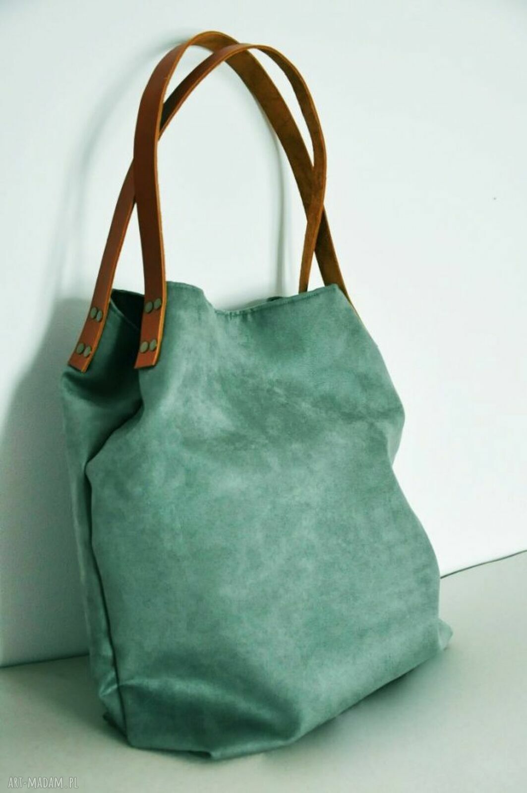 Zielona torba tote XXL na ramię