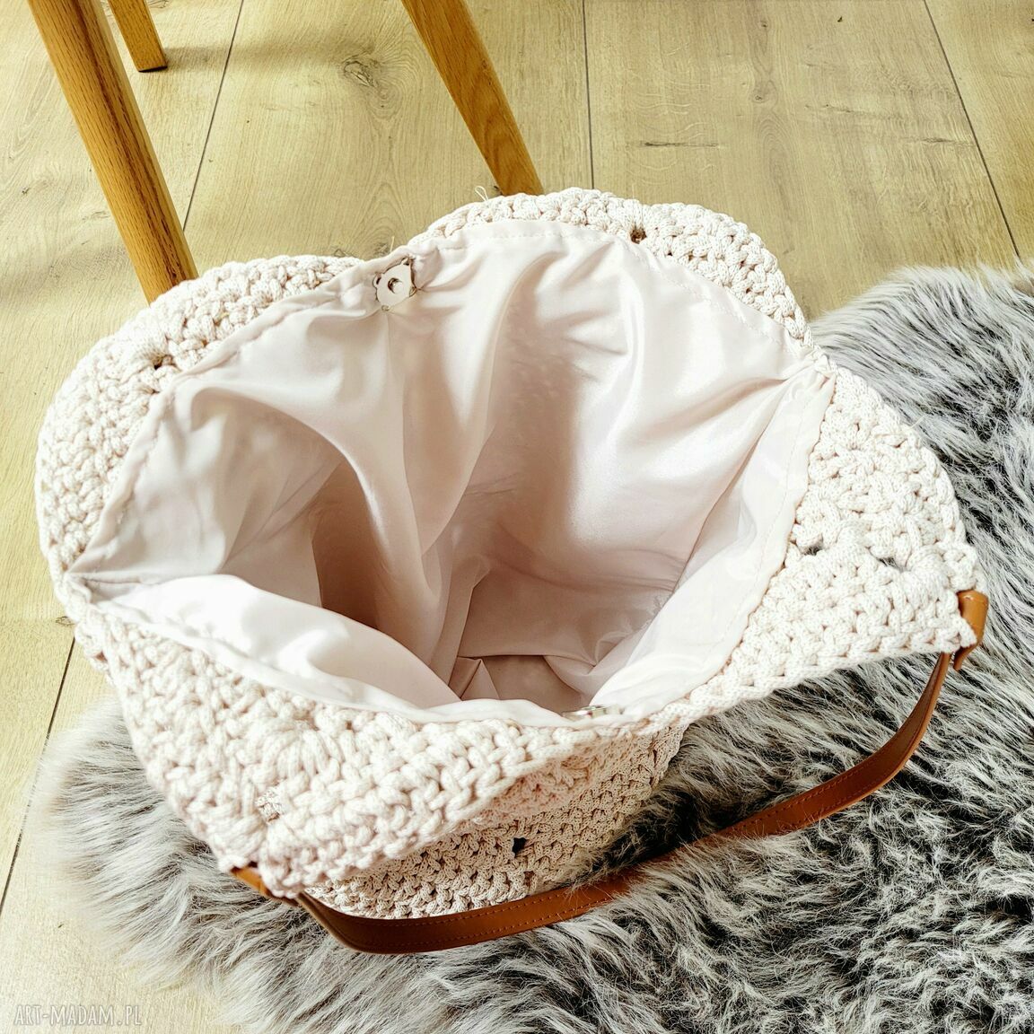 Torba Tulip Bag na ramię z sznurka lnianego - wodoodporna, ażurowa