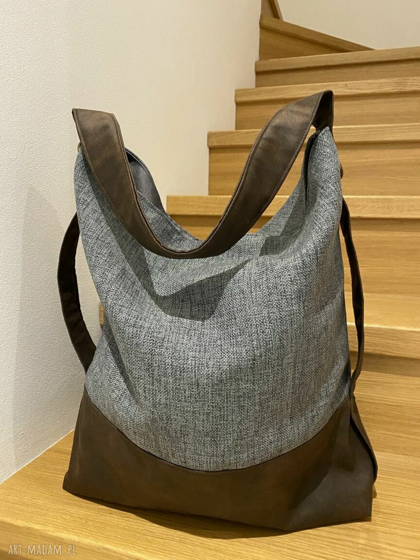 Torba na ramię - płócienna wegańska (worek), handmade