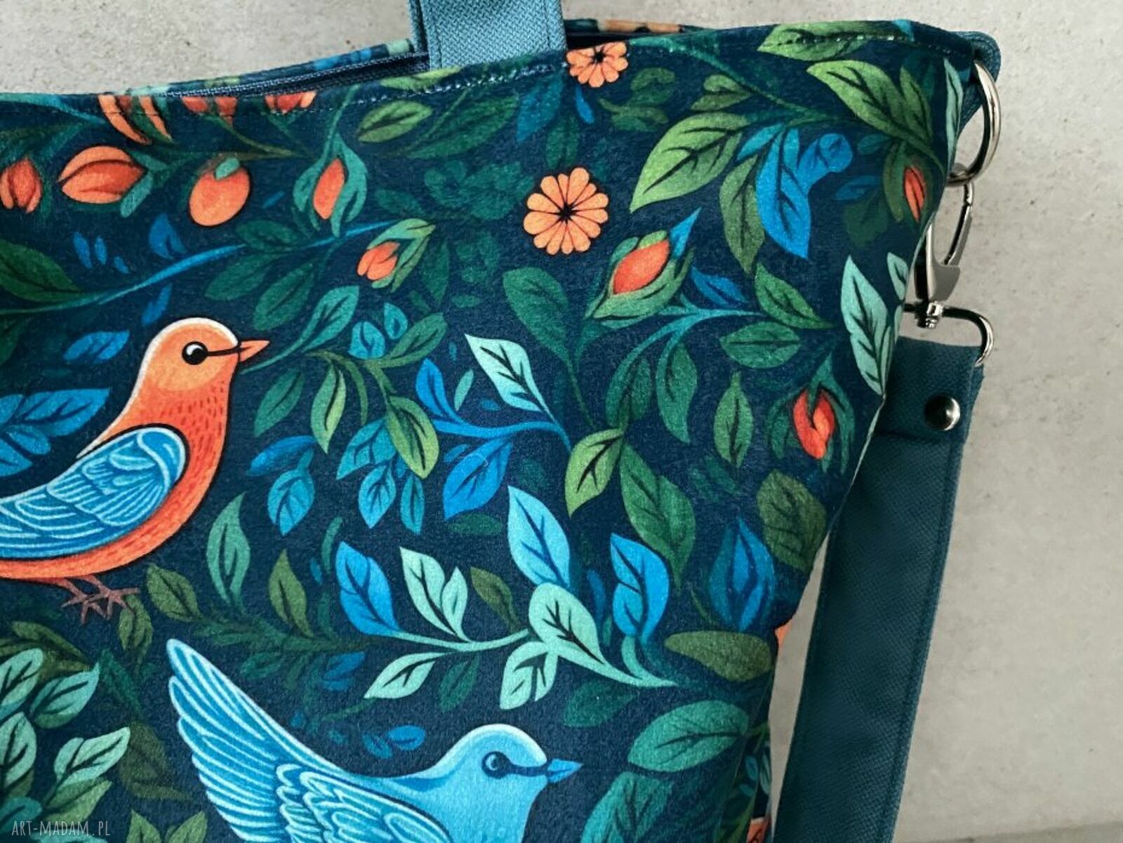 Torba na ramię XXL - print ptaszki