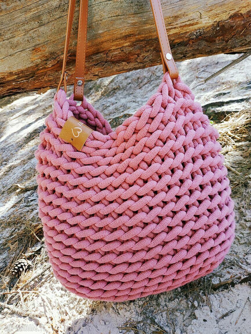 Torba worek z grubego sznurka Boho Weave Bag na ramię