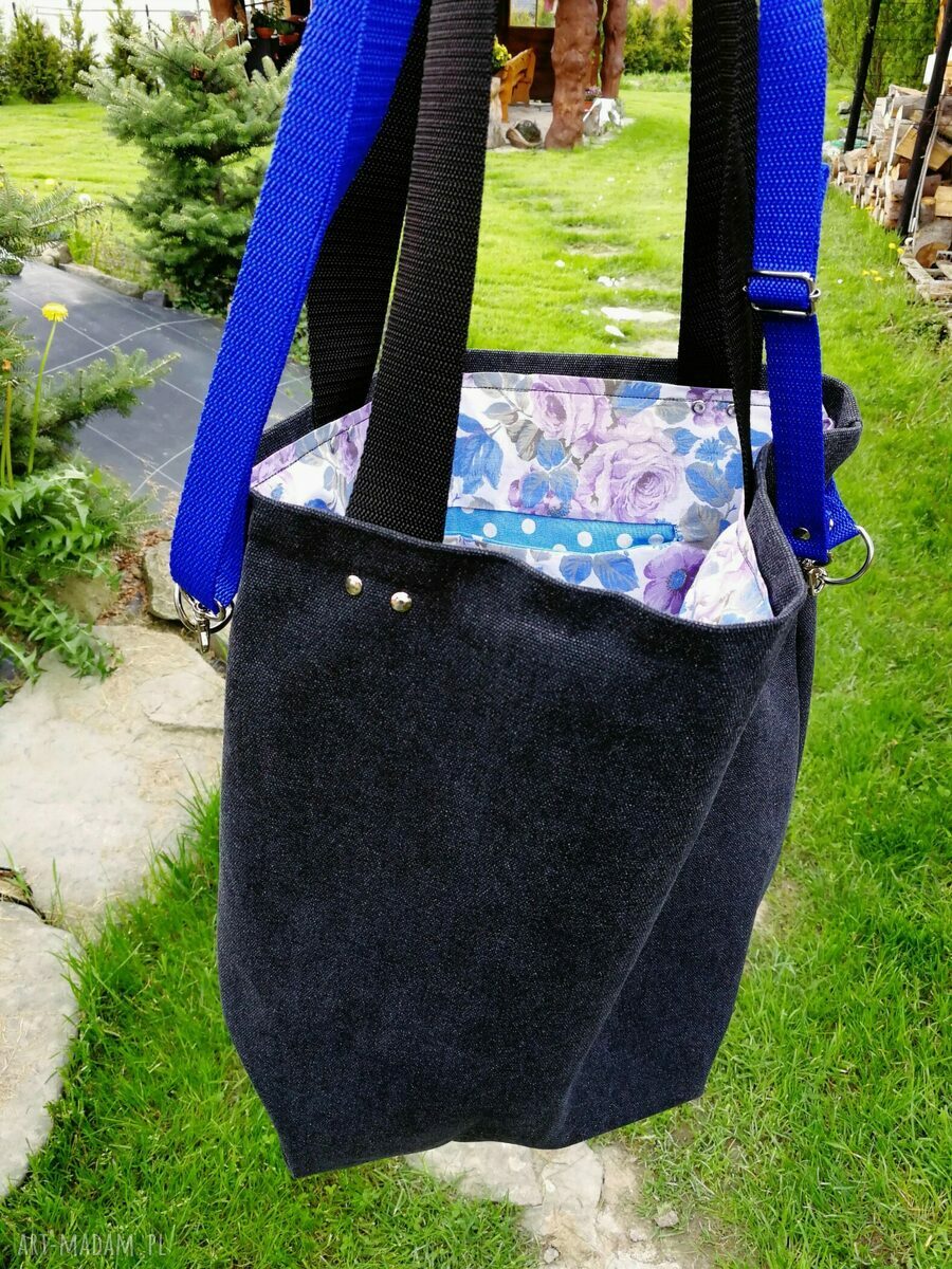 torba worek grafitowa Handmade