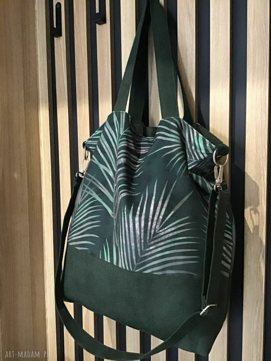 Torba worek XXL w liście palm na ramię