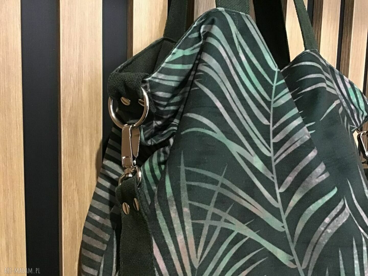 Torba worek XXL w liście palm na ramię