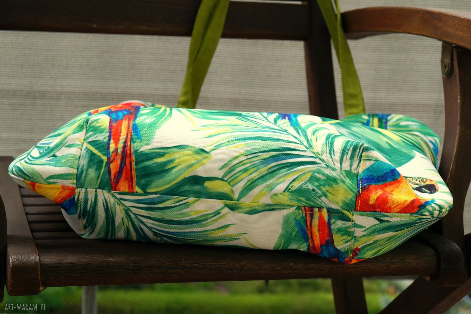 Torba / worek na ramię - monstera, papugi i wakacyjny wzór botaniczny
