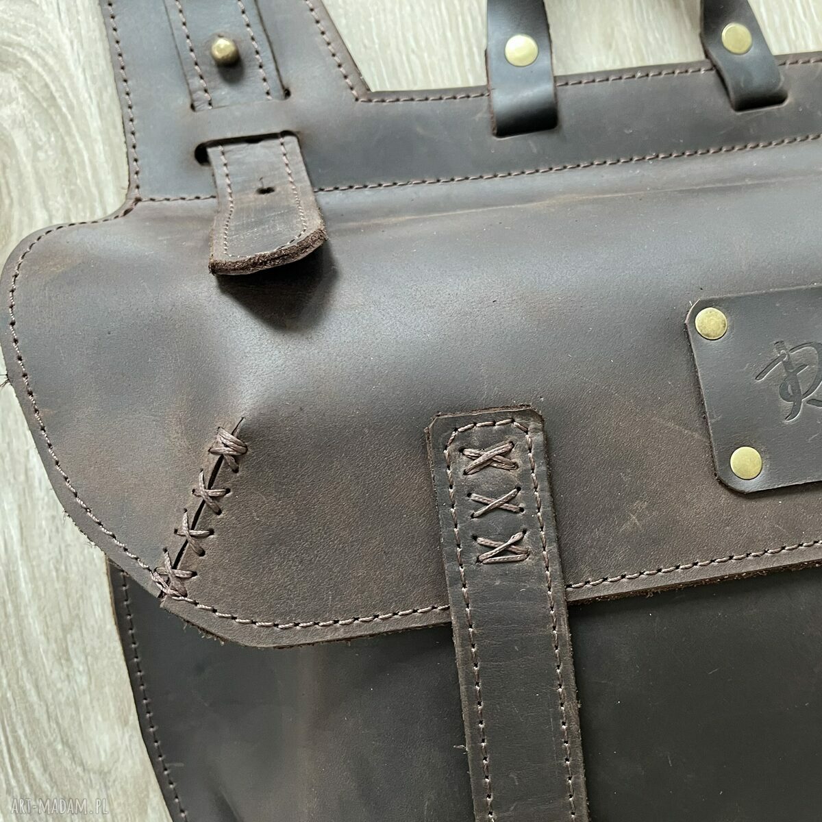 na ramię: Torba wykonana ze skóry Crazy Horse. HandMade