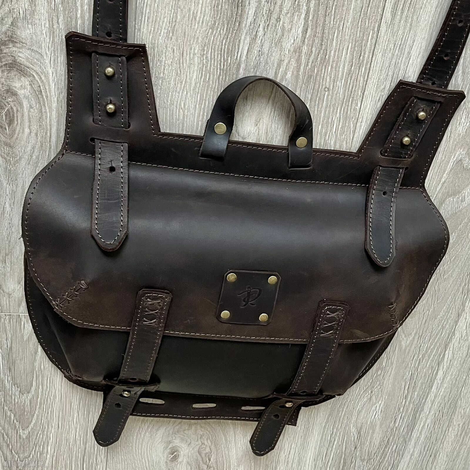 na ramię: Torba wykonana ze skóry Crazy Horse. HandMade