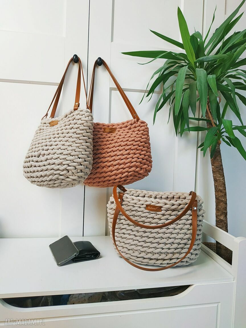 Ręcznie robiona torba Boho Weave Bag 35 cm na ramię