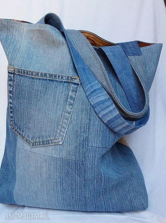 Torba z Jeansu. Kolorowa Szachownica. PATCHWORK