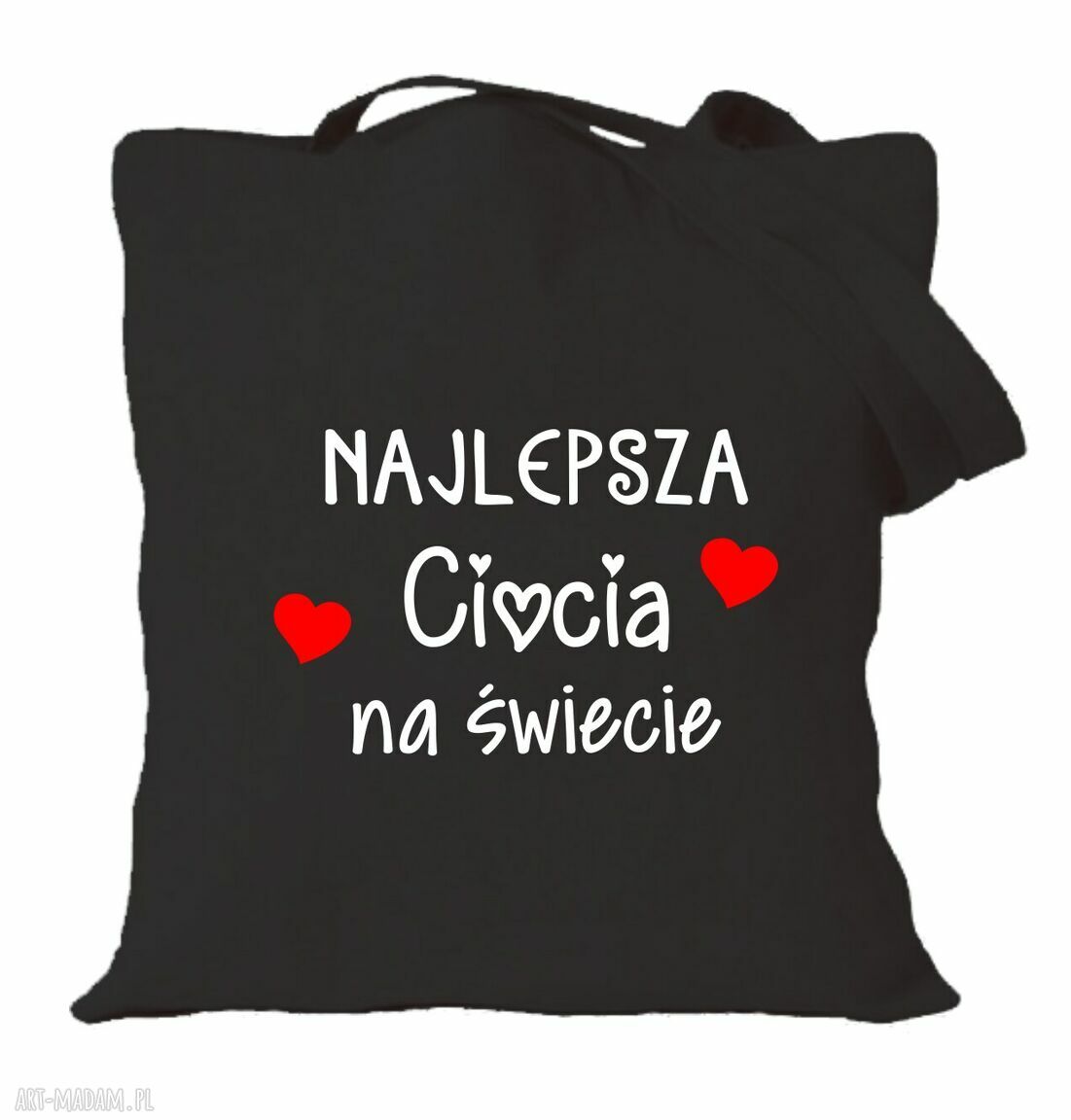 Torba z nadrukiem dla cioci - prezent na urodziny i święta, bawełniana na zakupy