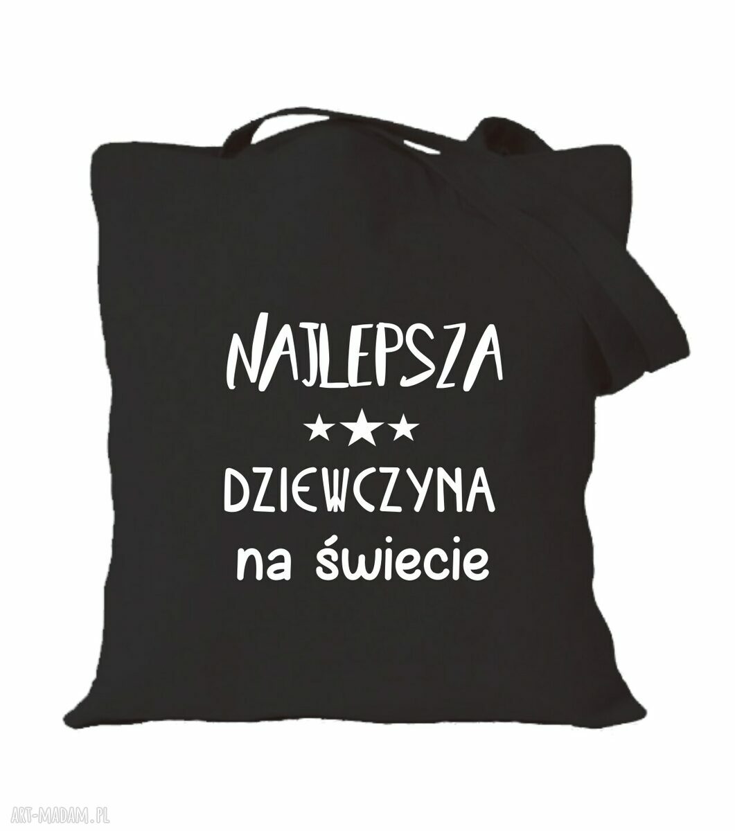 Handmade torba bawełniana z nadrukiem dla dziewczyny - prezent na urodziny i Walentynki