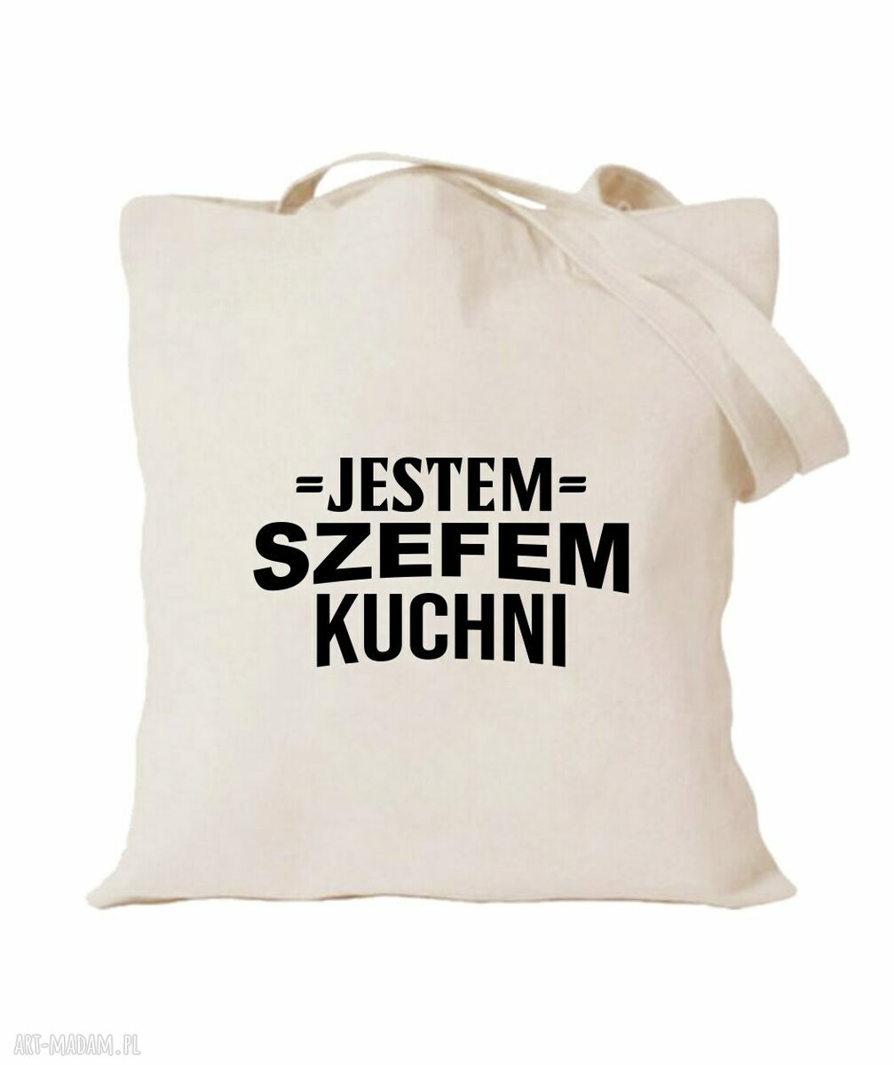 Ręcznie robiona torba z nadrukiem dla kucharza lub kucharki - praktyczny prezent