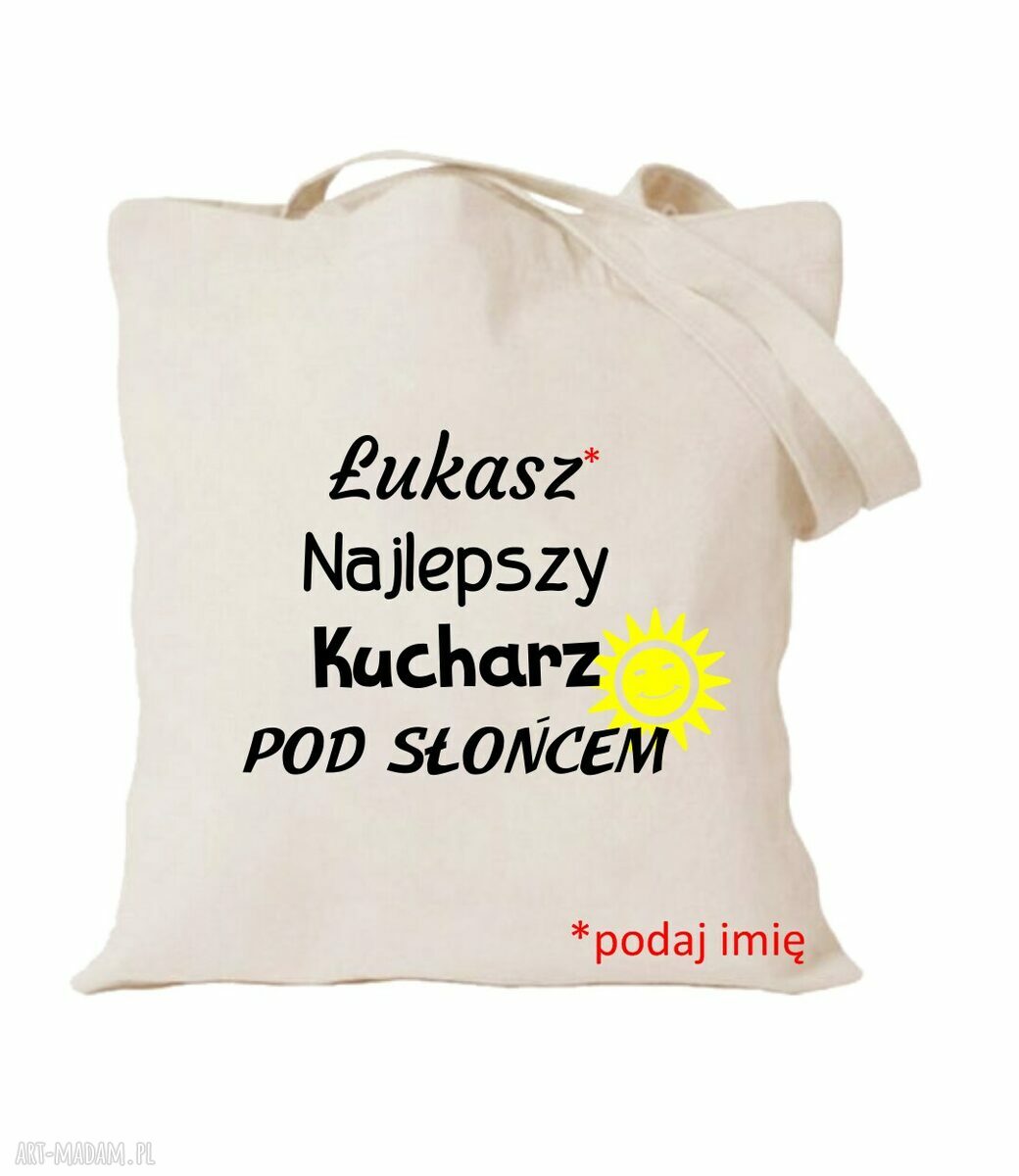 Torba bawełniana z nadrukiem dla kucharza i kucharki - prezent na zakupy