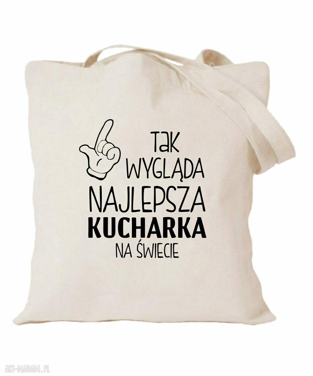 Torba bawełniana z nadrukiem dla kucharki - praktyczny prezent do pracy i na zakupy