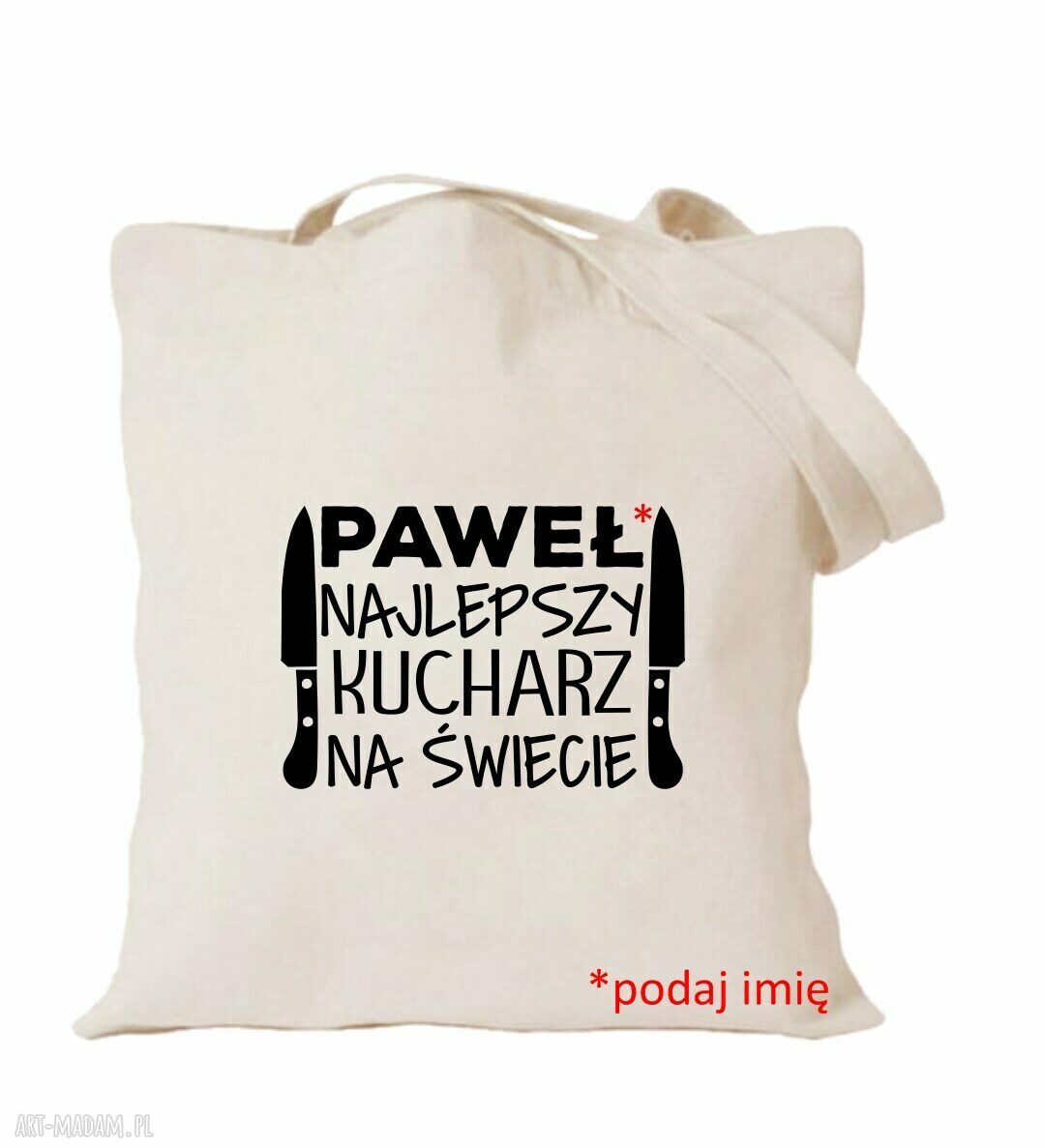 Torba bawełniana z nadrukiem dla kucharza i kucharki - prezent