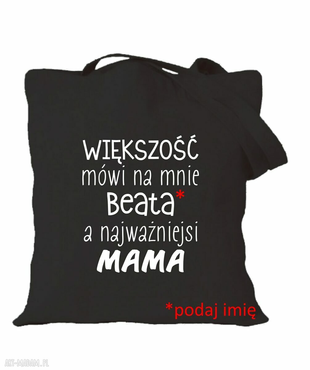 Torba bawełniana z nadrukiem dla mamy - prezent na Dzień Matki, urodziny i święta