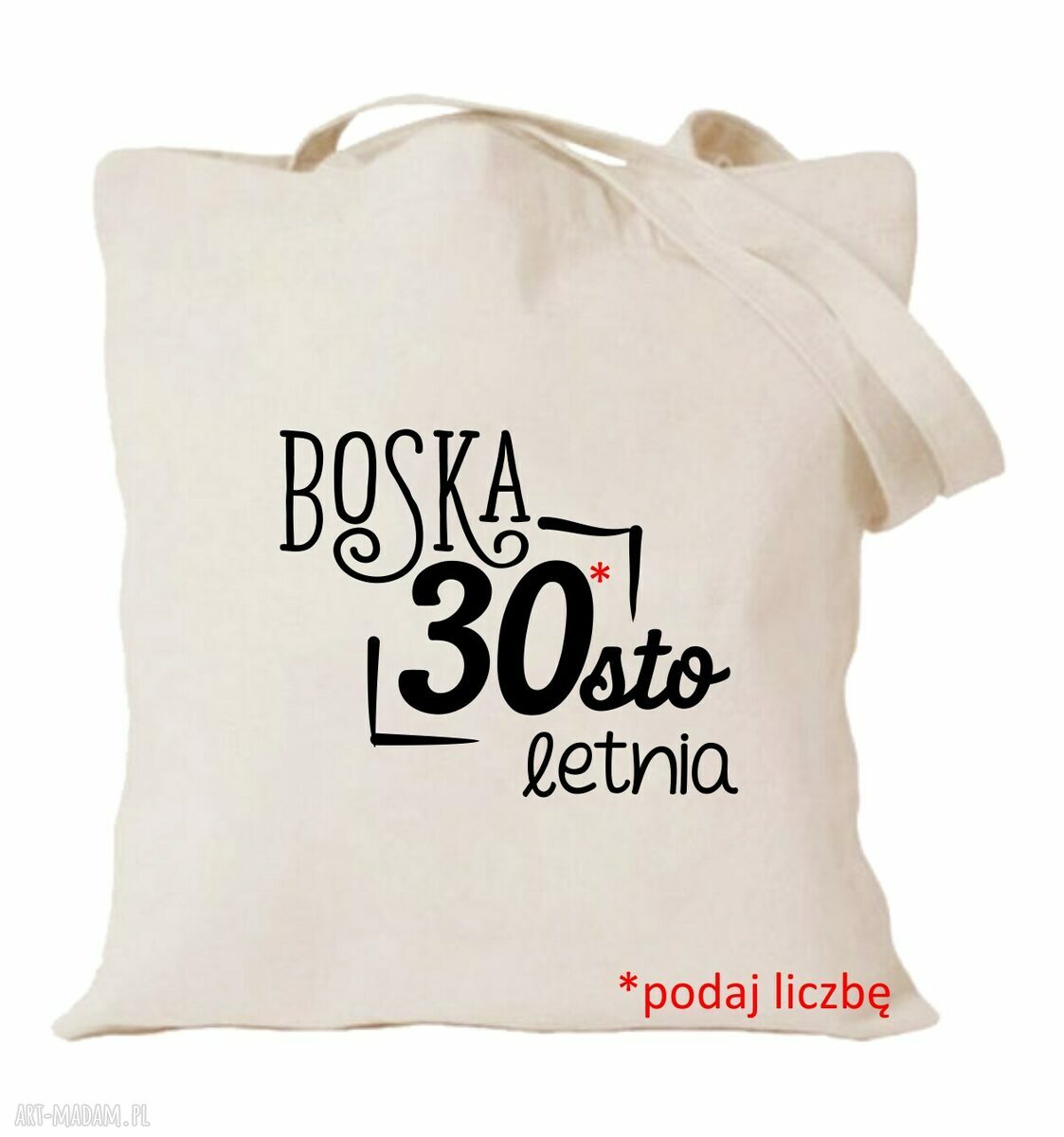 Torba bawełniana z nadrukiem na urodziny, imieniny i rocznicę