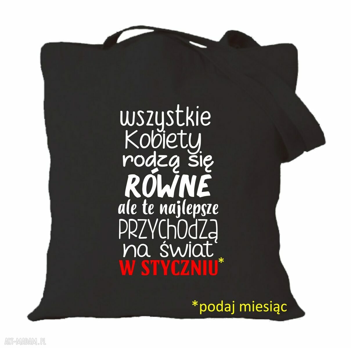 Torba bawełniana z nadrukiem na urodziny, imieniny i rocznicę