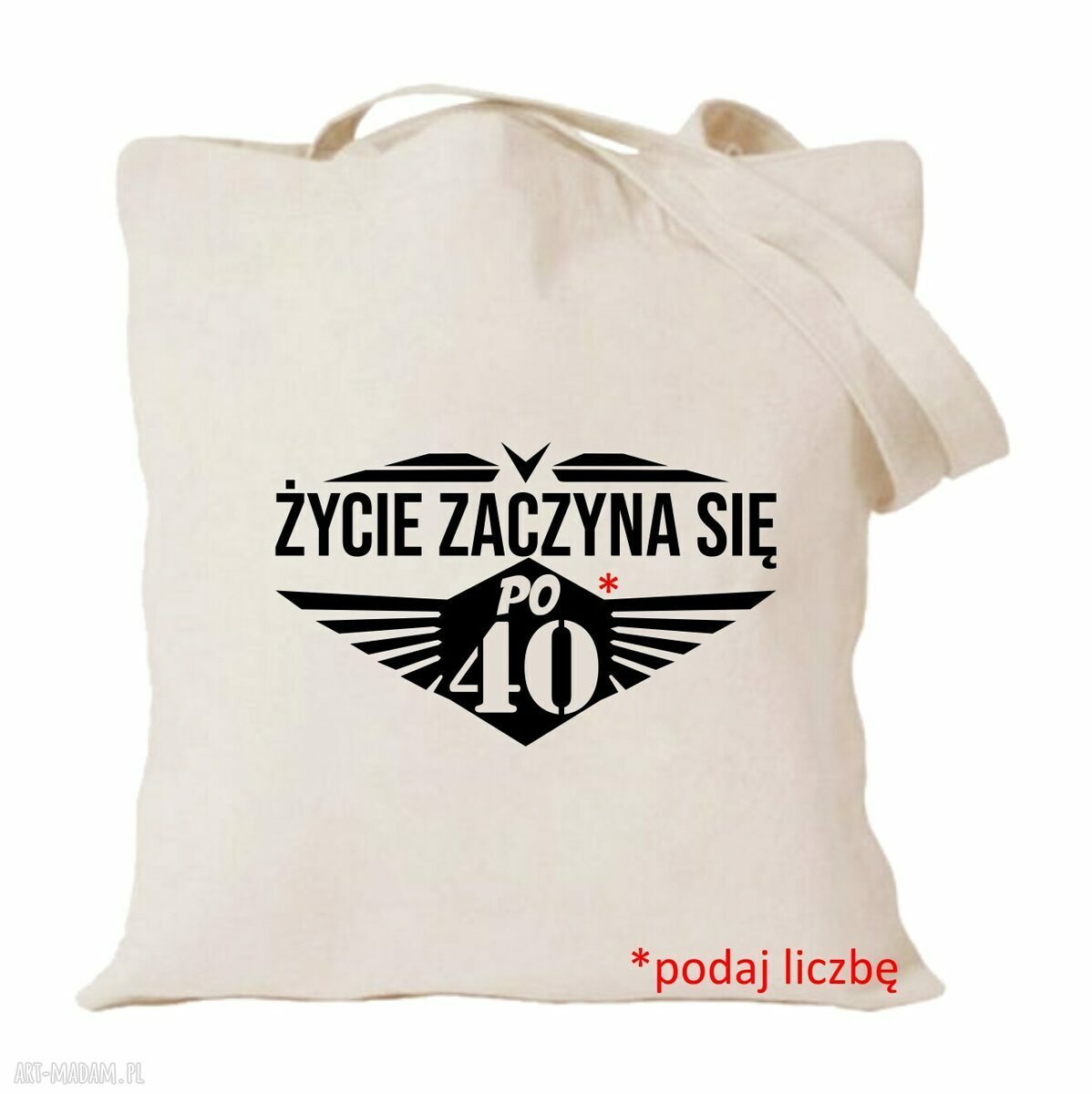 Torba bawełniana z nadrukiem na urodziny, imieniny i rocznicę