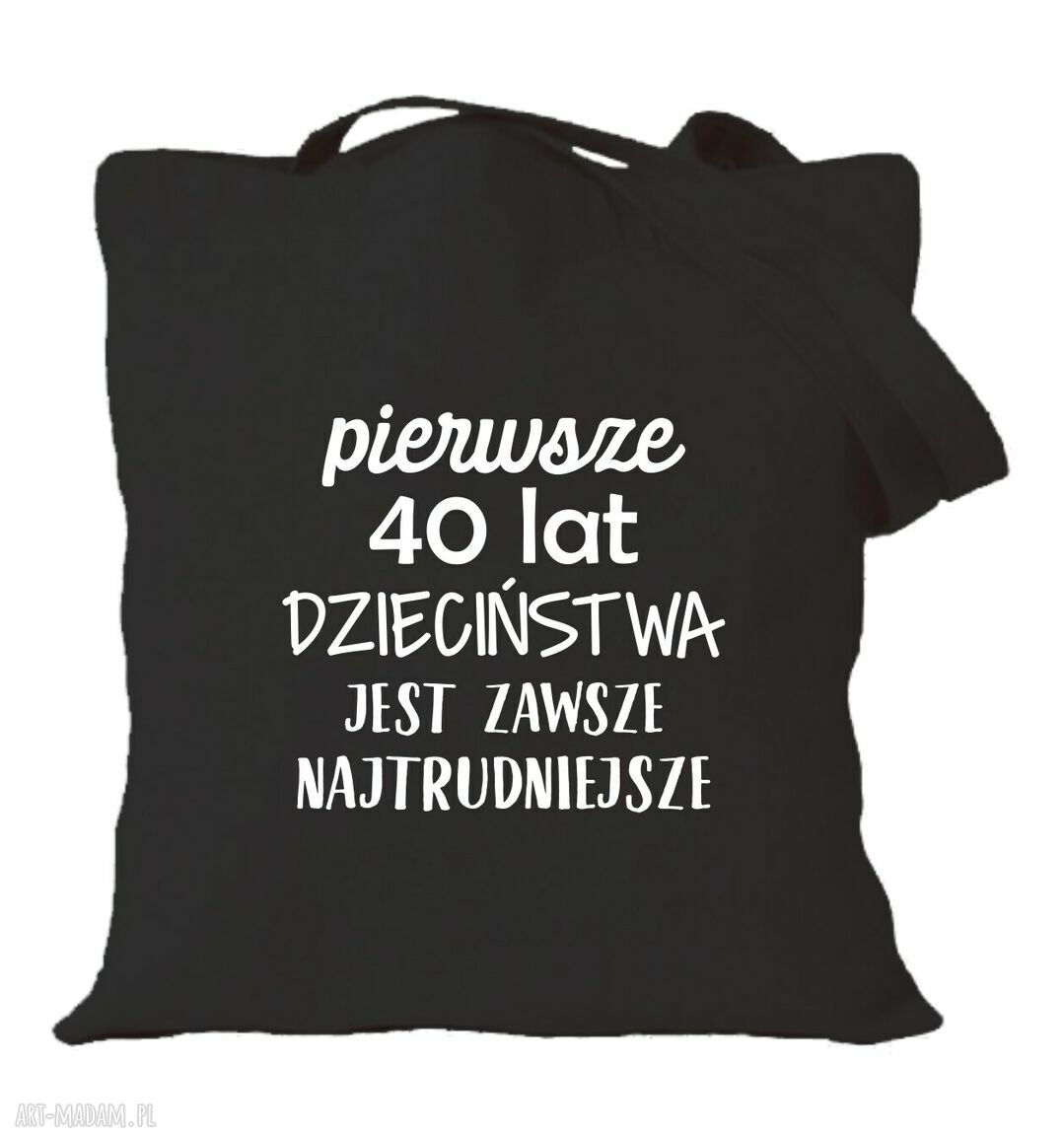 Torba bawełniana z nadrukiem na urodziny, imieniny i rocznicę - okolicznościowa na prezent