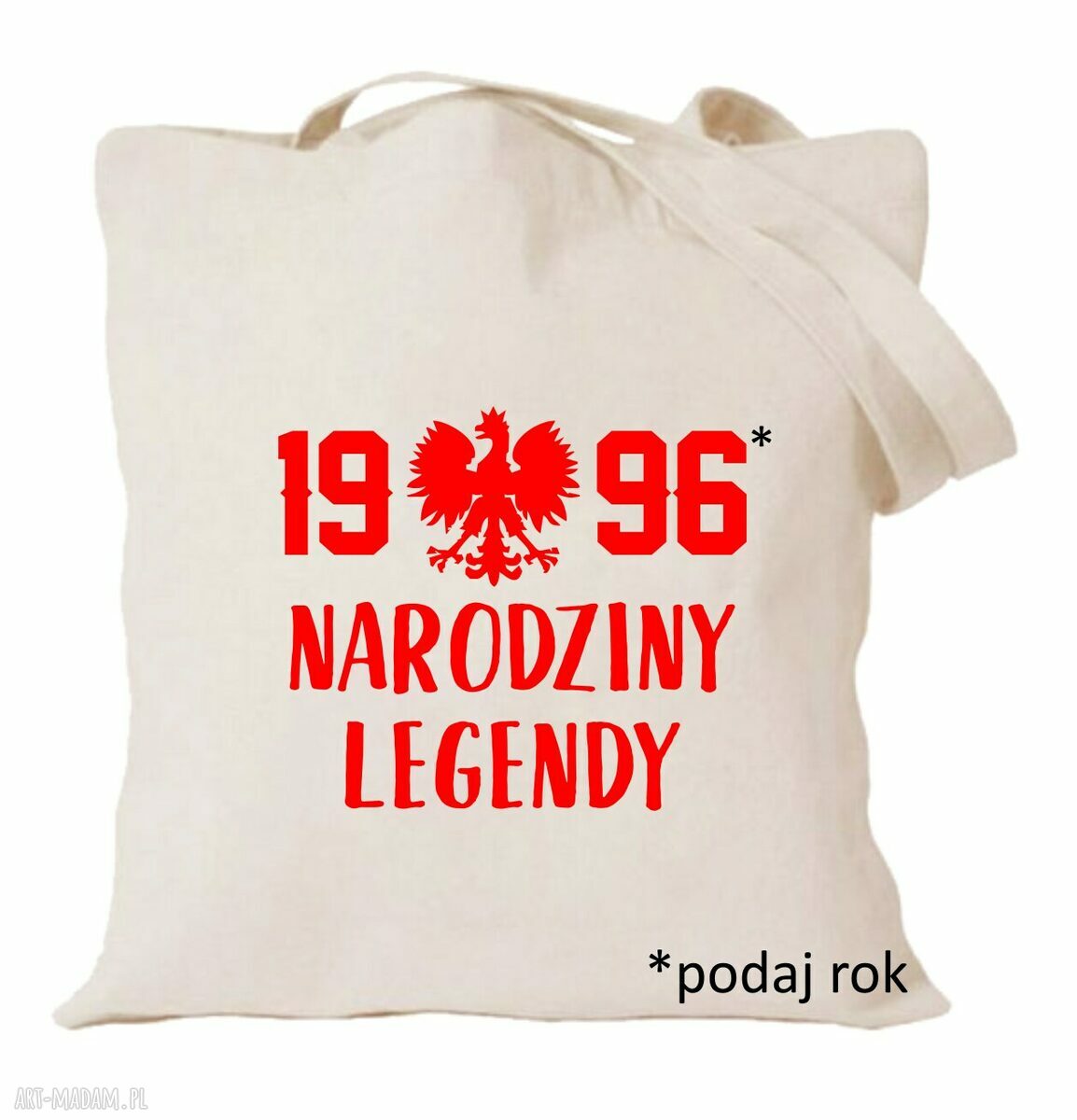 Torba bawełniana z nadrukiem na urodziny, imieniny i rocznicę
