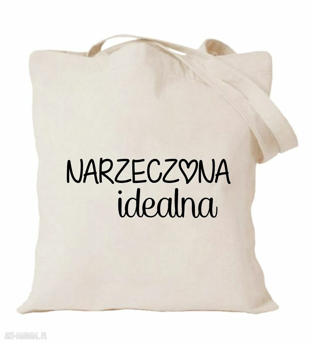 Bawełniana torba z nadrukiem dla narzeczonej i przyszłej żony - urodziny, Walentynki, święta