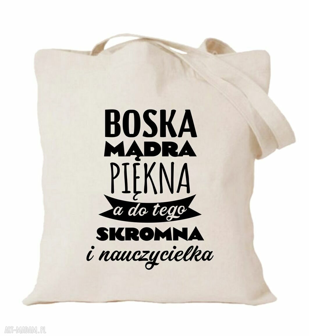 Torba z nadrukiem dla nauczycielki i wychowawczyni - prezent na Dzień Nauczyciela i zakończenie roku