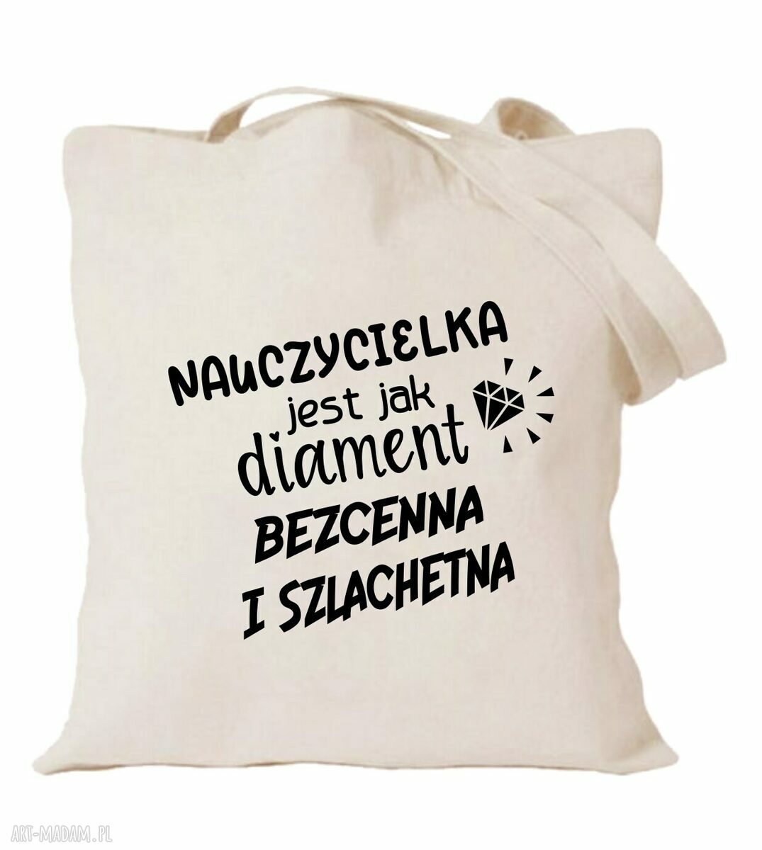 Torba bawełniana z nadrukiem dla nauczycielki i wychowawczyni - prezent na Dzień Nauczyciela