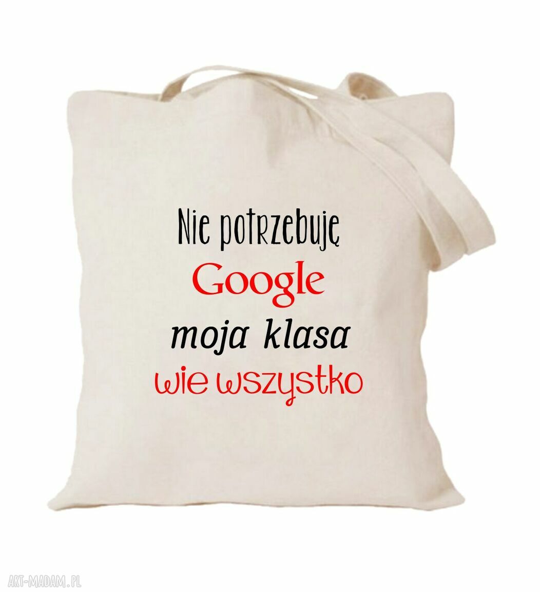 Torba bawełniana z nadrukiem dla nauczycielki i wychowawczyni