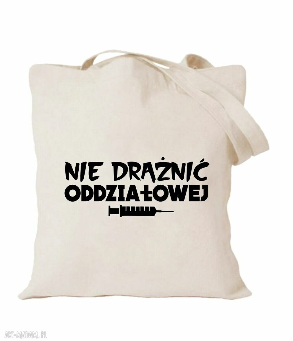 Torba bawełniana z nadrukiem dla pielęgniarki - prezent dla oddziałowej i położnej
