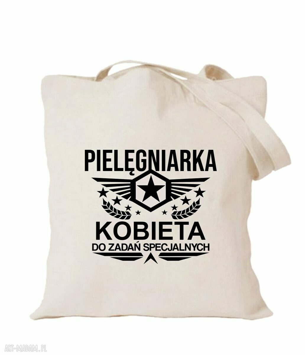 Torba z nadrukiem dla pielęgniarki i położnej - prezent na urodziny dla oddziałowej