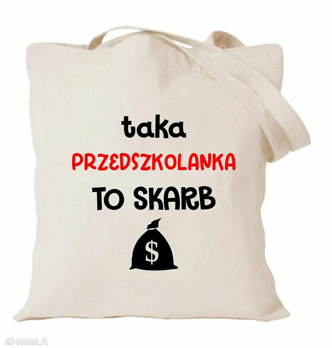 Torba z nadrukiem dla przedszkolanki - prezent od przedszkolaków na zakończenie roku i Dzień Edukacji