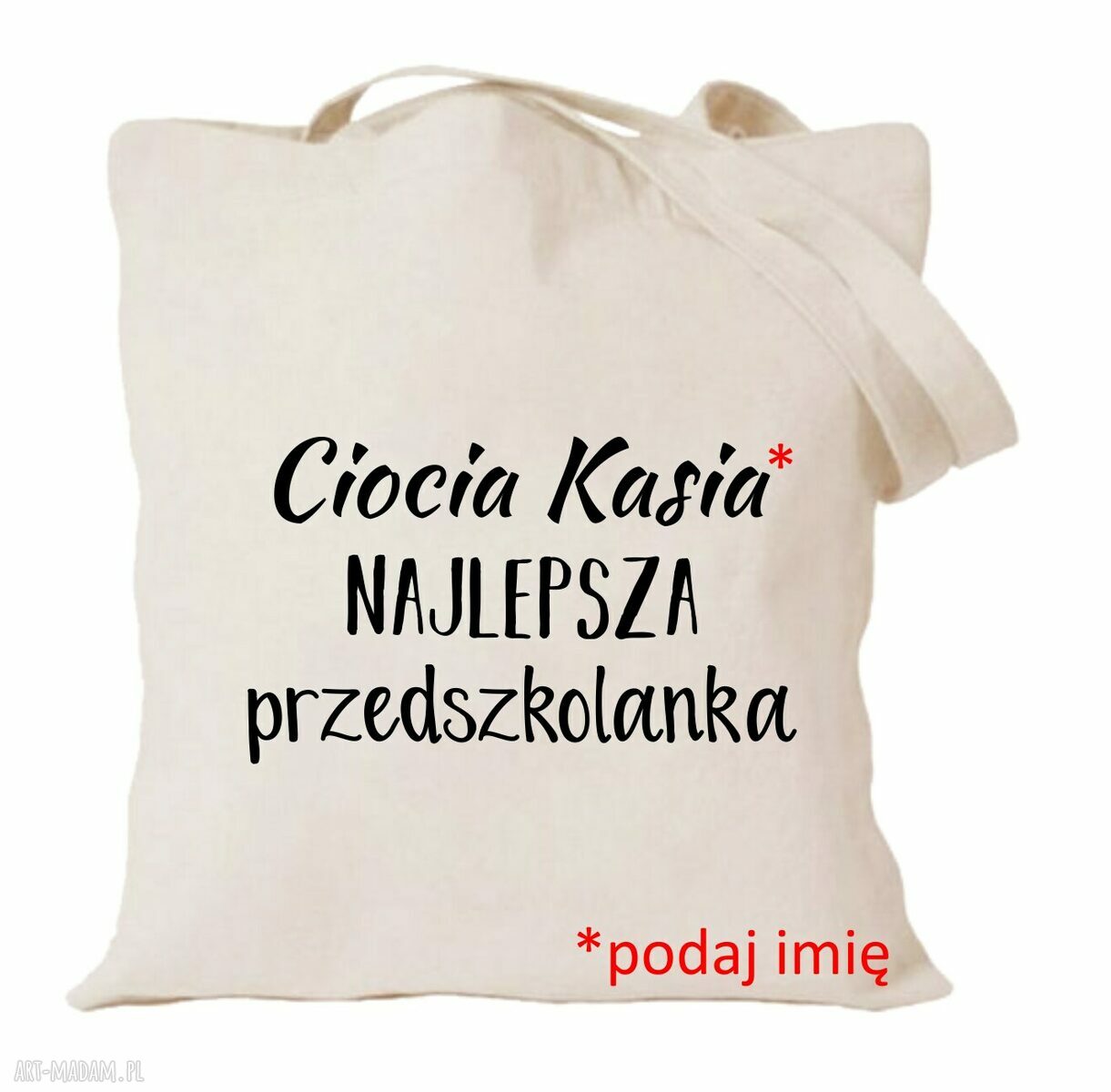 Torba z nadrukiem dla przedszkolanki - prezent od przedszkolaków