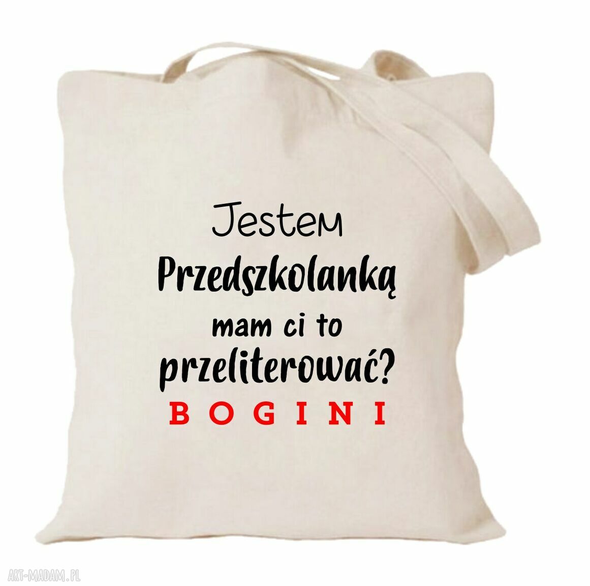 Torba bawełniana z nadrukiem dla przedszkolanki - prezent od przedszkolaków