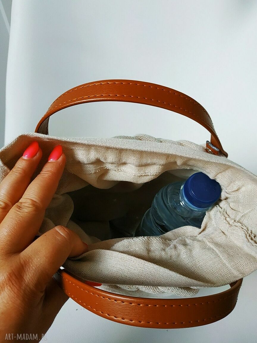 Handmade boho listonoszka ze sznurka bawełnianego ecru - Boho Weave Bag 30 cm