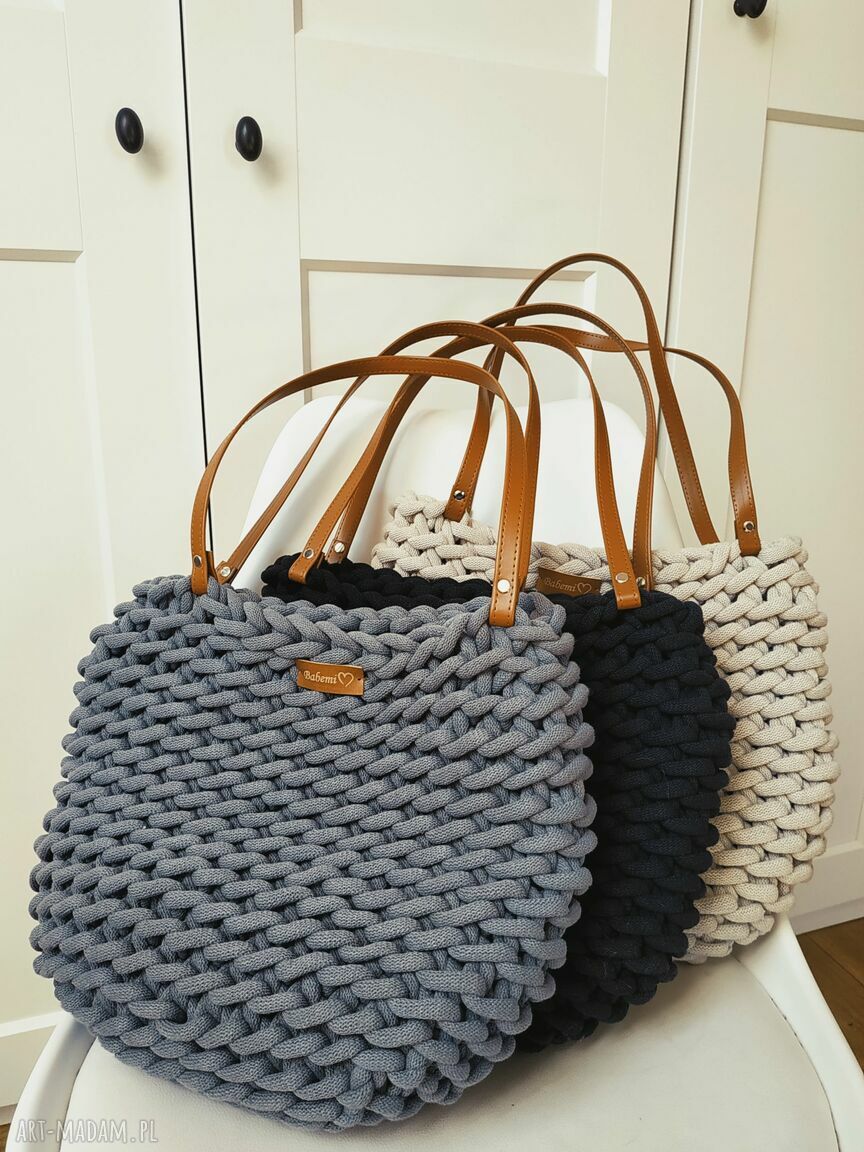 Beżowa torba Boho Wave Bag na ramię - szydełkowana torba na plażę handmade