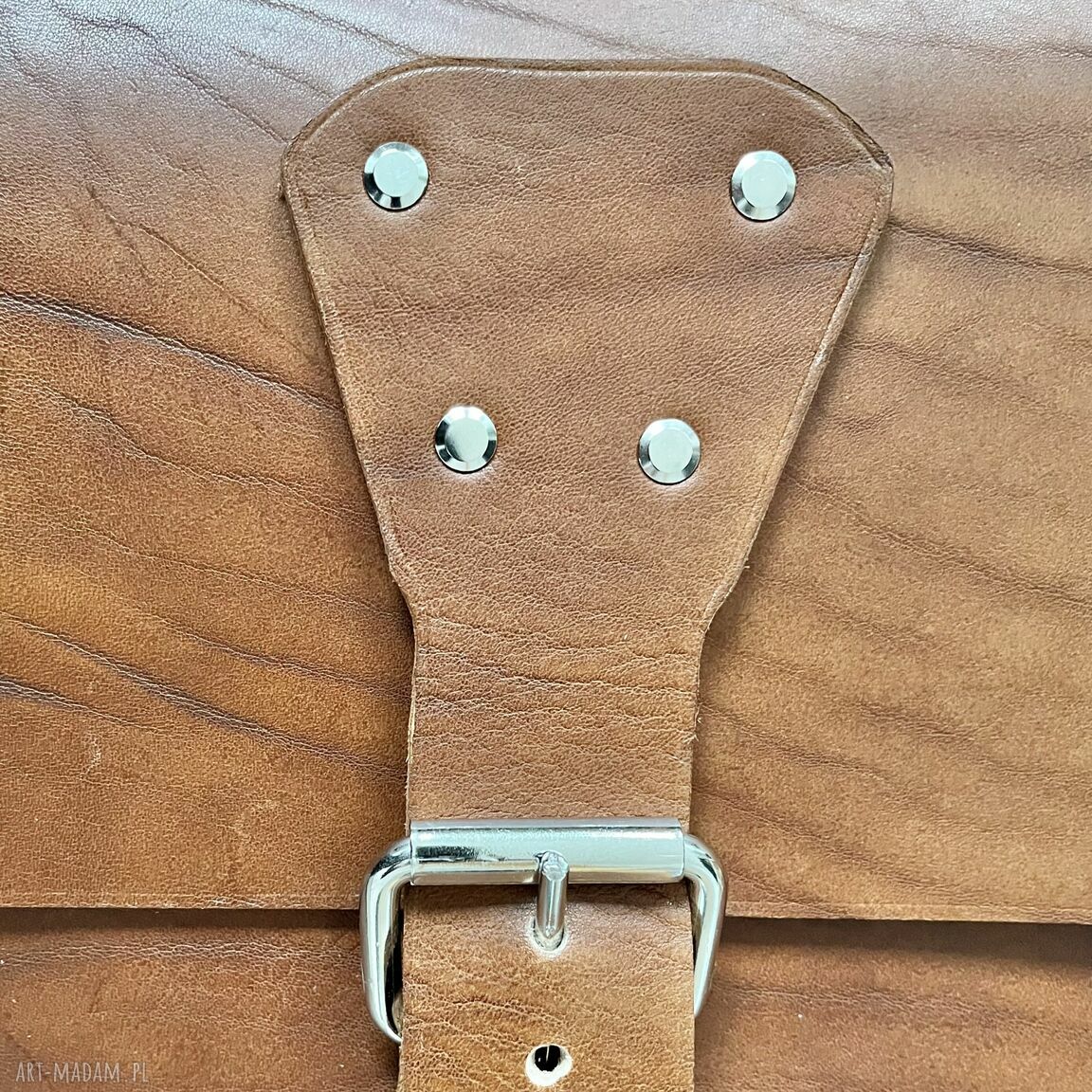 na ramię: Torba ze skóry na ramię format A4 ręcznie uszyta. Handmade