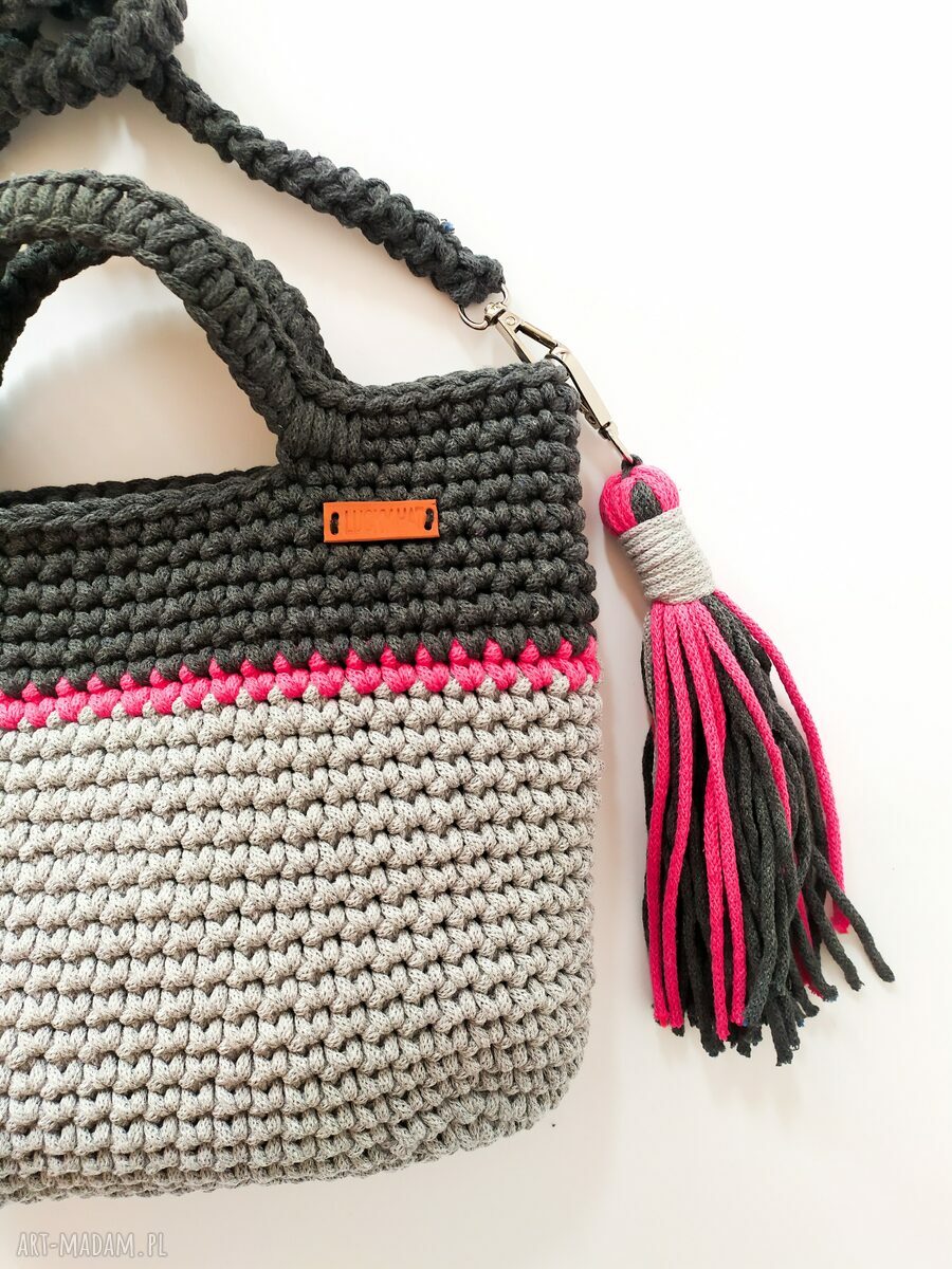 Torba ze sznurka na codzień - bawełniana torebka szydełkowa handmade