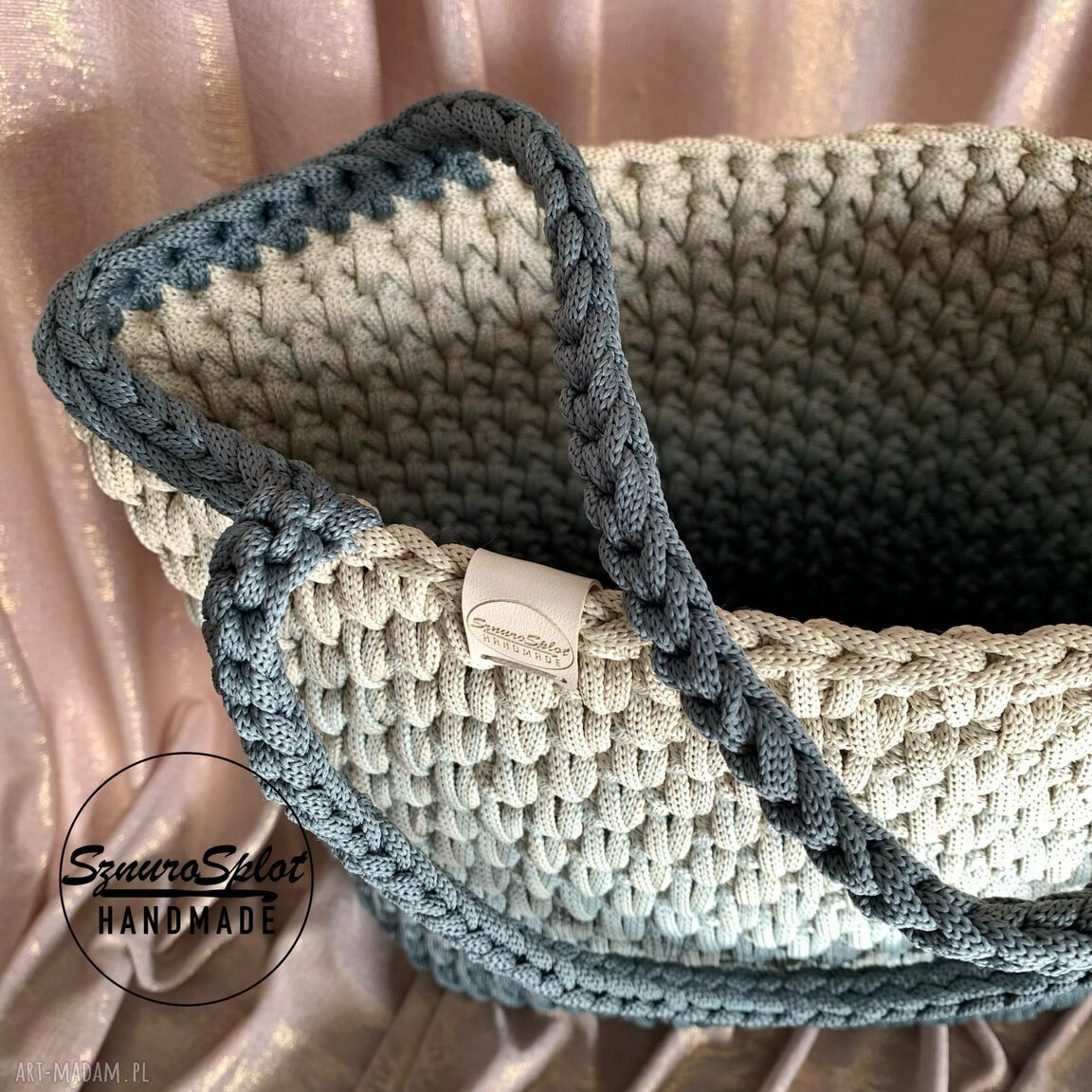 Torba ze sznurka na ramię - shopperka handmade ze sznurka poliestrowego