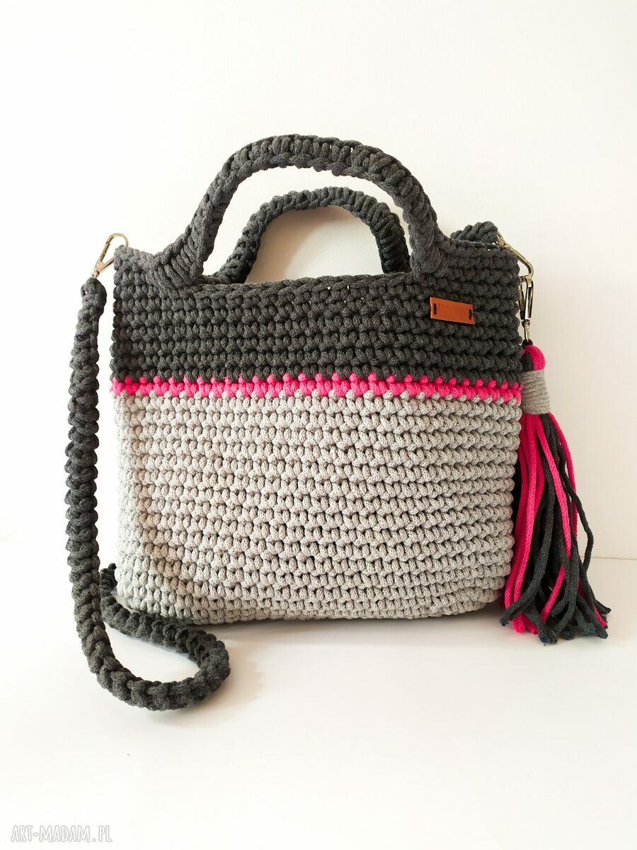 Torba ze sznurka na codzień - bawełniana torebka szydełkowa handmade